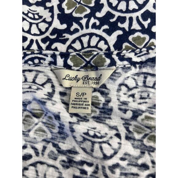 Lucky Brand Womens Black White Floral Sleeveless Printed Top Small - Picture 5 of 7